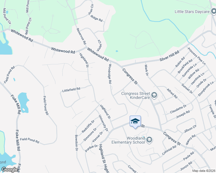 map of restaurants, bars, coffee shops, grocery stores, and more near 35 Woodridge Road in Milford