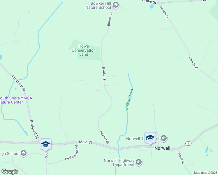 map of restaurants, bars, coffee shops, grocery stores, and more near 100 Bowker Street in Norwell
