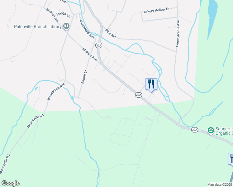 map of restaurants, bars, coffee shops, grocery stores, and more near 49 Ben Hill Road in Palenville
