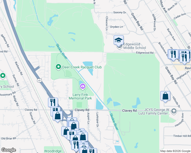 map of restaurants, bars, coffee shops, grocery stores, and more near 605 Crofton Avenue South in Highland Park