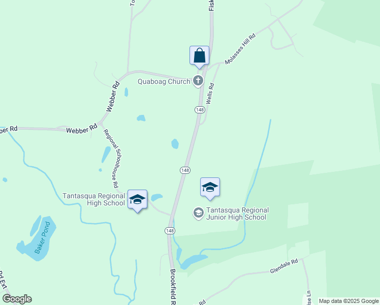 map of restaurants, bars, coffee shops, grocery stores, and more near 221 Brookfield Road in Sturbridge