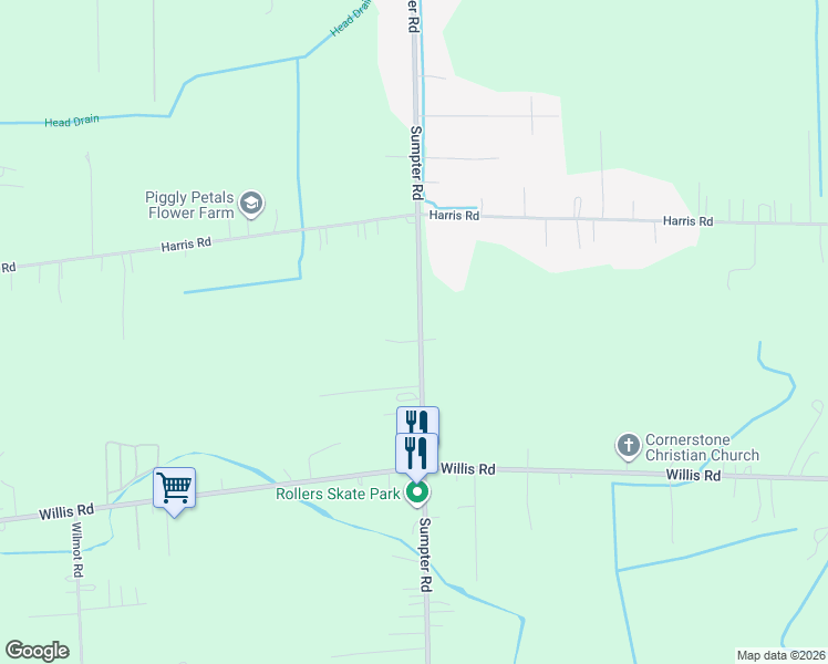 map of restaurants, bars, coffee shops, grocery stores, and more near 18875 Sumpter Road in Belleville