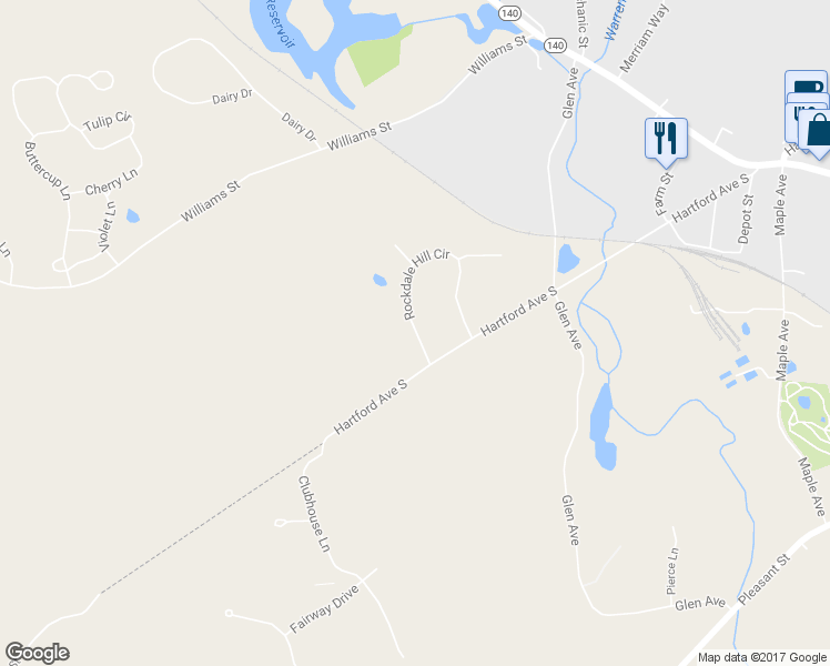 map of restaurants, bars, coffee shops, grocery stores, and more near 23 Rockdale Hill Circle in Upton