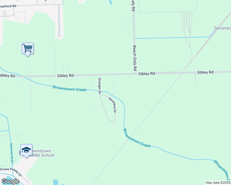 map of restaurants, bars, coffee shops, grocery stores, and more near 19451 Heiden Drive in Brownstown Charter Township