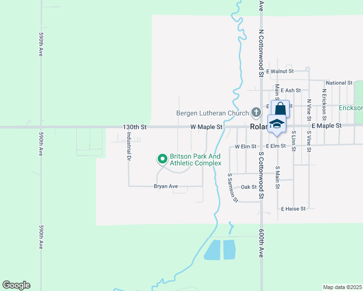 map of restaurants, bars, coffee shops, grocery stores, and more near 133 Duea Circle in Roland