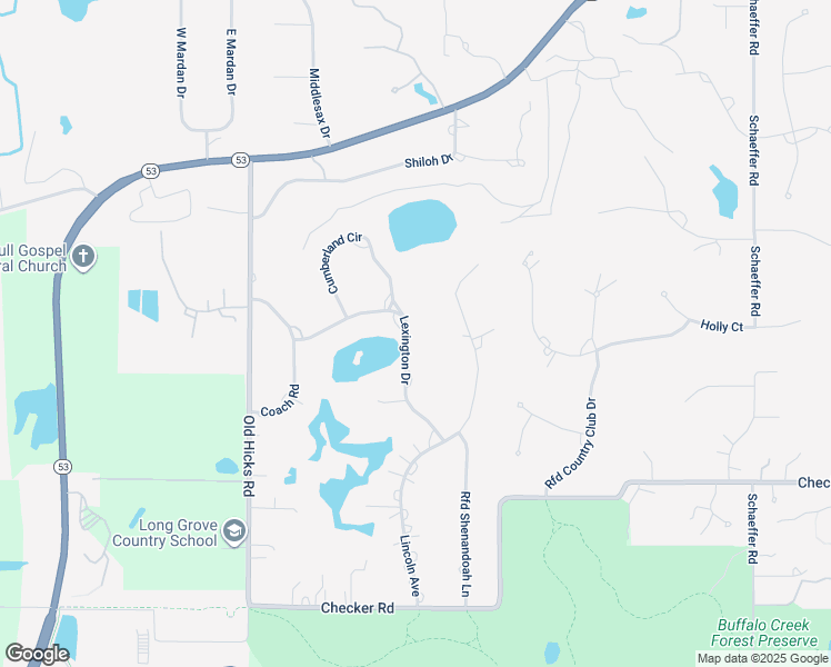 map of restaurants, bars, coffee shops, grocery stores, and more near 2429 Lexington Drive in Long Grove