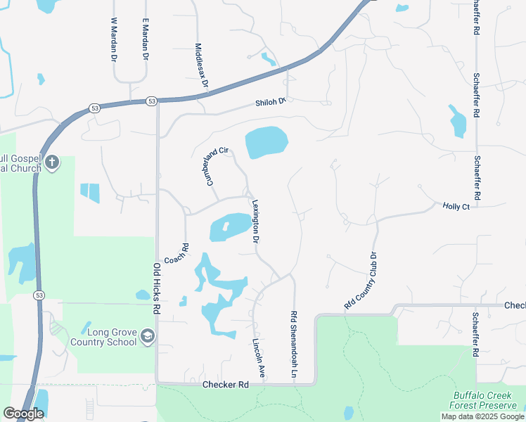 map of restaurants, bars, coffee shops, grocery stores, and more near 2429 Lexington Drive in Long Grove