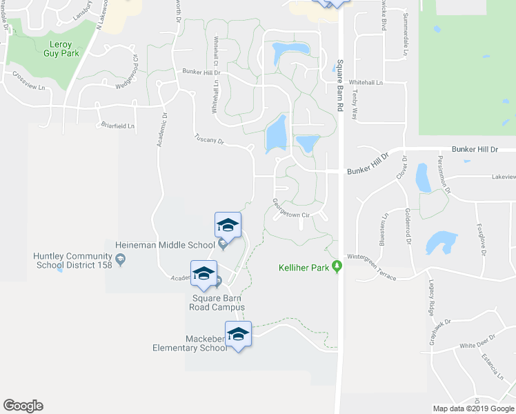 map of restaurants, bars, coffee shops, grocery stores, and more near 761 Tuscany Drive in Algonquin