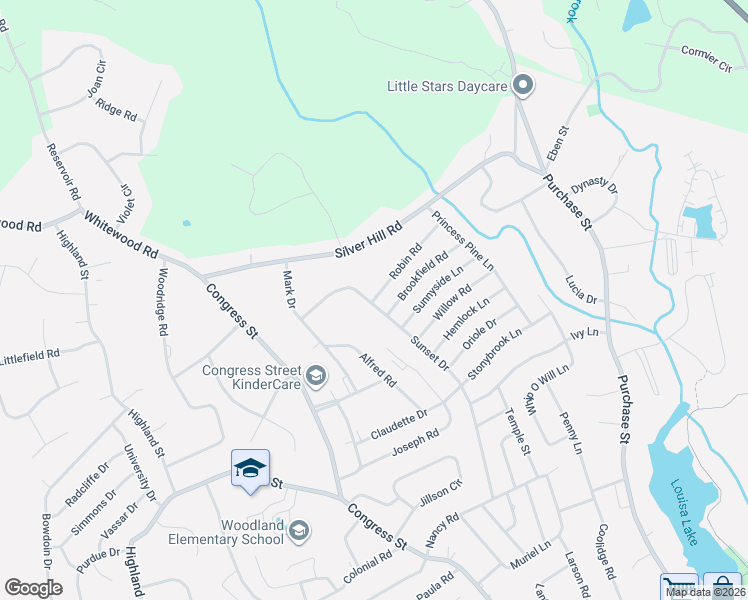 map of restaurants, bars, coffee shops, grocery stores, and more near 50 Sunset Drive in Milford