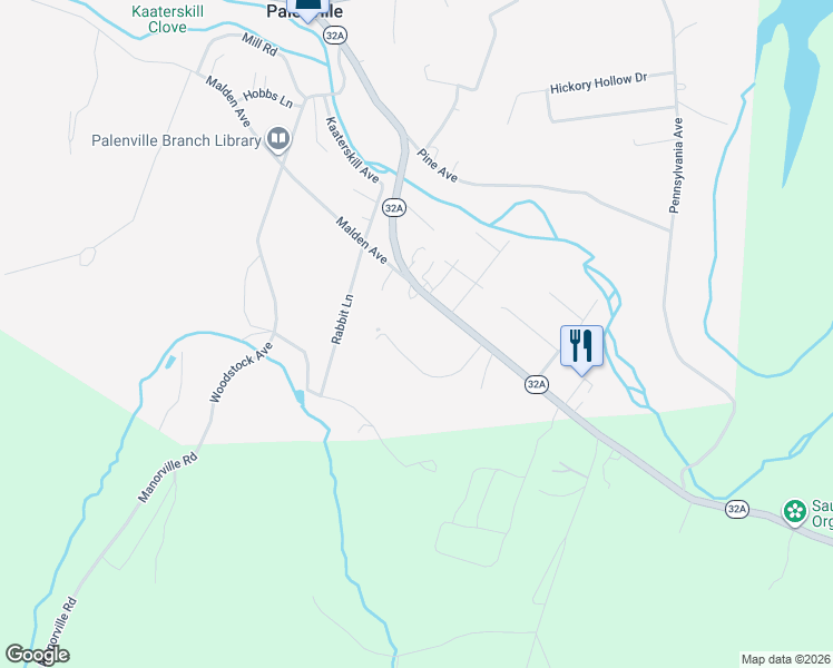 map of restaurants, bars, coffee shops, grocery stores, and more near 461 New York 32A in Palenville