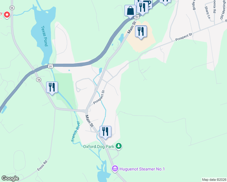 map of restaurants, bars, coffee shops, grocery stores, and more near 30 Turner Road in Oxford