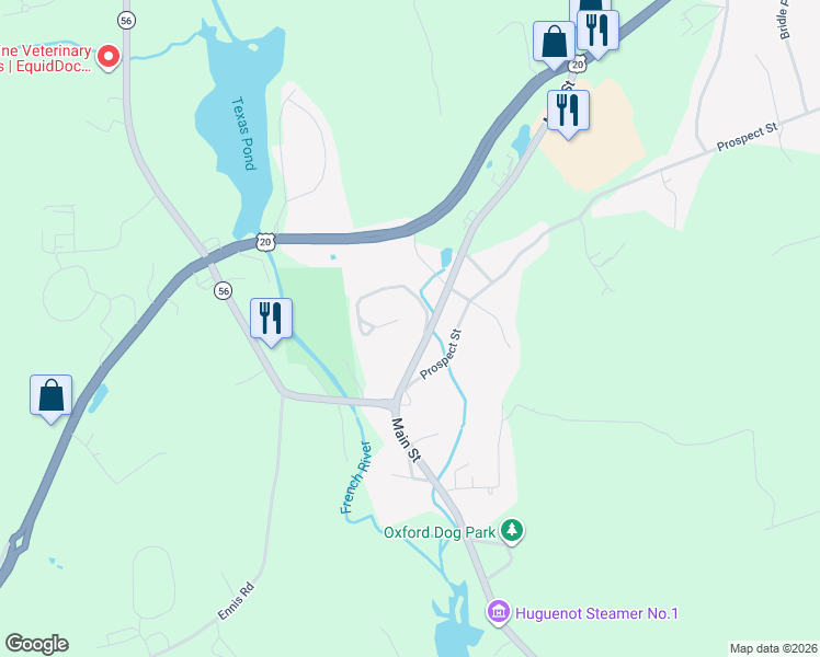 map of restaurants, bars, coffee shops, grocery stores, and more near in Oxford