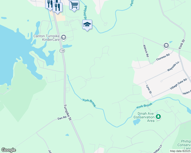 map of restaurants, bars, coffee shops, grocery stores, and more near 100 Arboretum Way in Canton