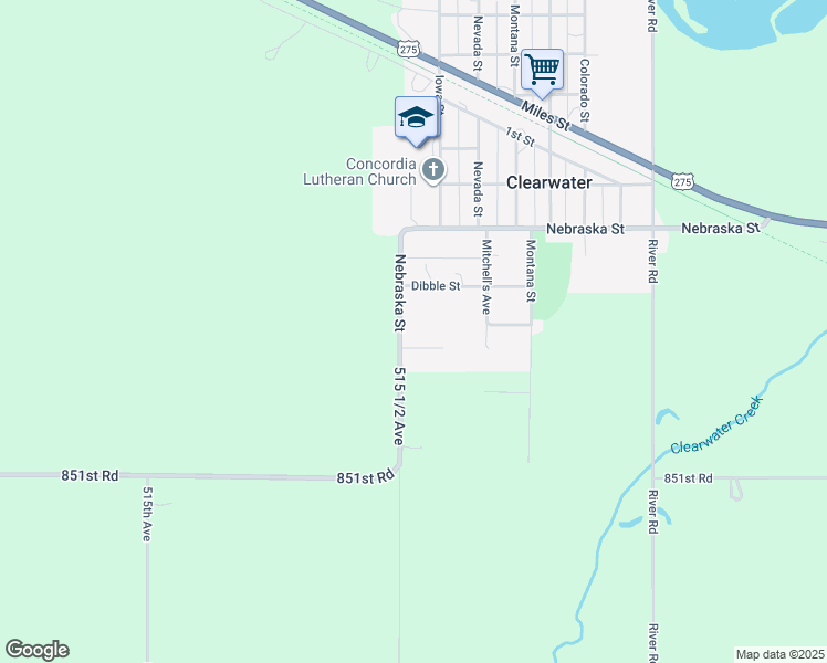 map of restaurants, bars, coffee shops, grocery stores, and more near 515 1/2 Avenue in Clearwater