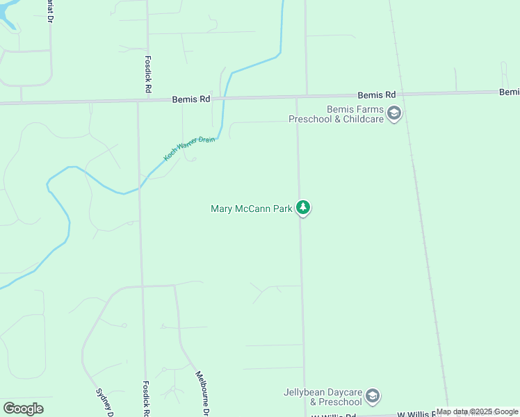 map of restaurants, bars, coffee shops, grocery stores, and more near 8300 Warner Road in Saline