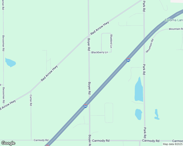 map of restaurants, bars, coffee shops, grocery stores, and more near 2989 Boyer Road in Coloma