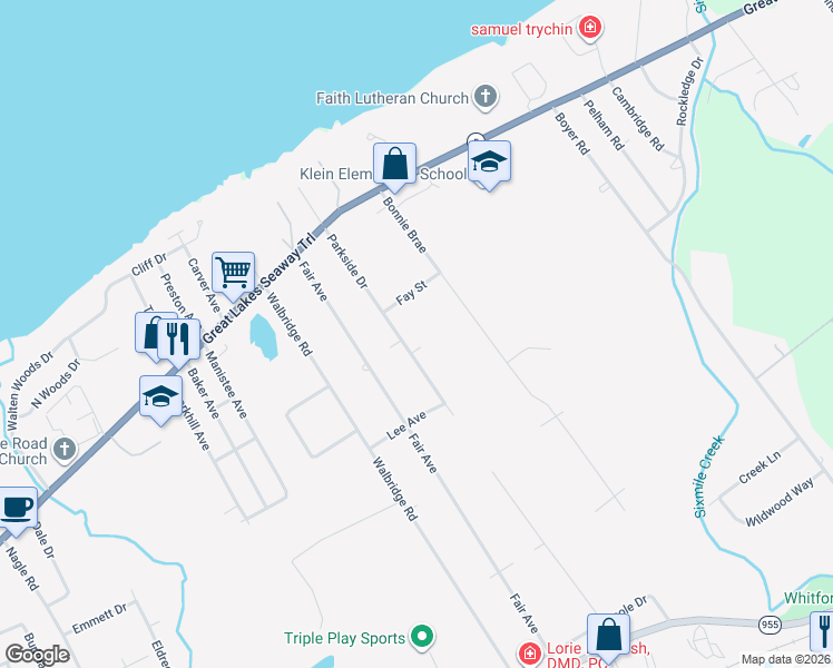 map of restaurants, bars, coffee shops, grocery stores, and more near 435 Parkside Dr in Erie