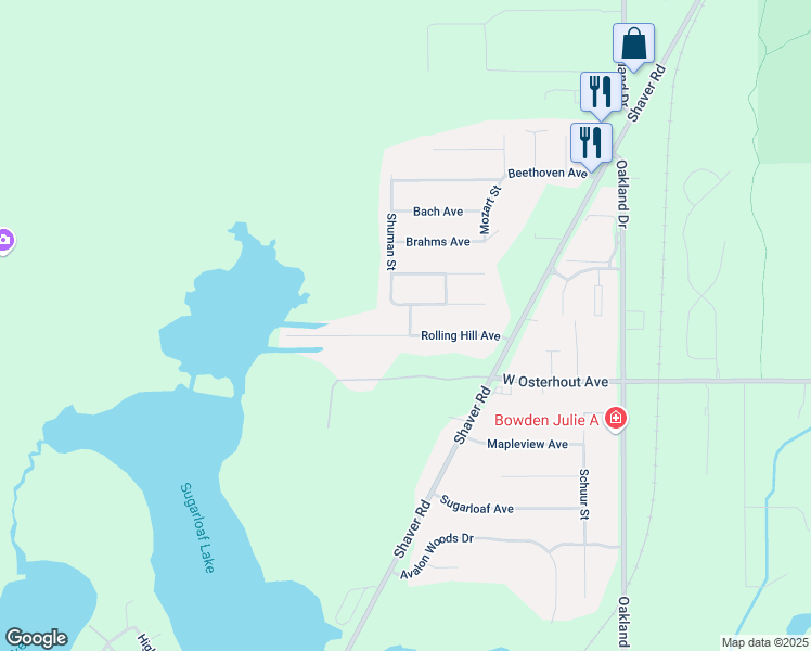 map of restaurants, bars, coffee shops, grocery stores, and more near 10356 Shuman Street in Portage