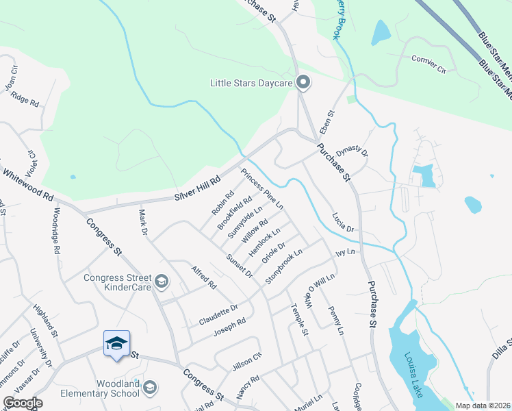 map of restaurants, bars, coffee shops, grocery stores, and more near 3 Sunnyside Lane in Milford
