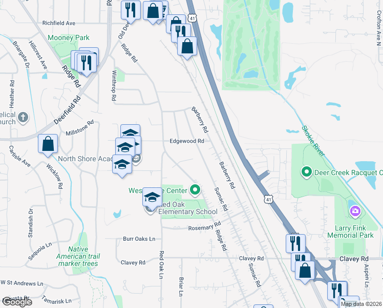 map of restaurants, bars, coffee shops, grocery stores, and more near 1671 Strath Erin Street in Highland Park