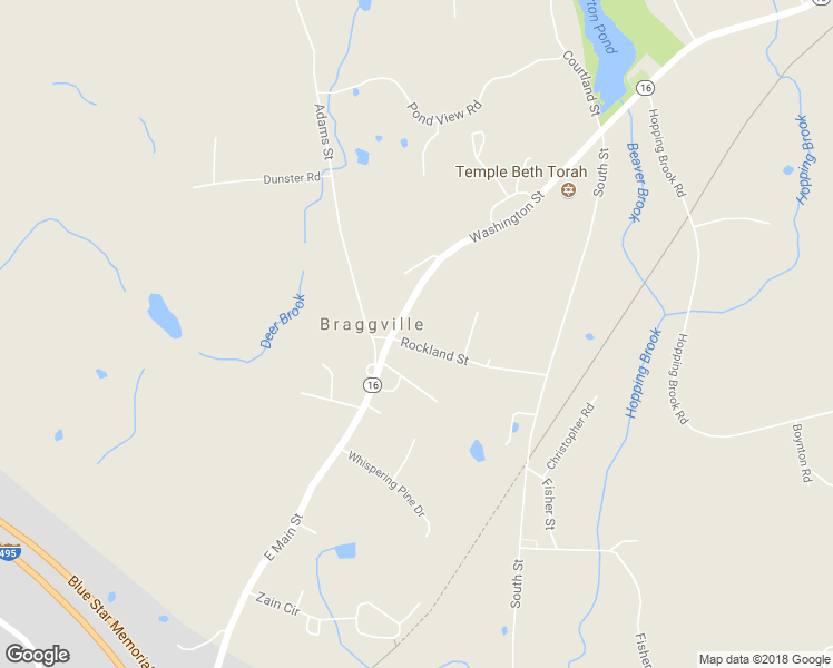 map of restaurants, bars, coffee shops, grocery stores, and more near 2350 Washington Street in Holliston