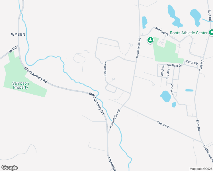 map of restaurants, bars, coffee shops, grocery stores, and more near Patriots Drive in Westfield