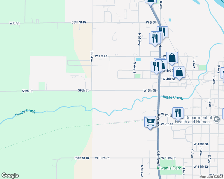 map of restaurants, bars, coffee shops, grocery stores, and more near 1314-2298 W 5th St in Vinton
