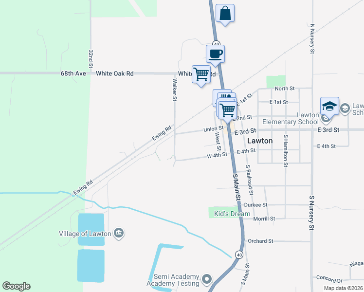 map of restaurants, bars, coffee shops, grocery stores, and more near 330 West 4th Street in Lawton