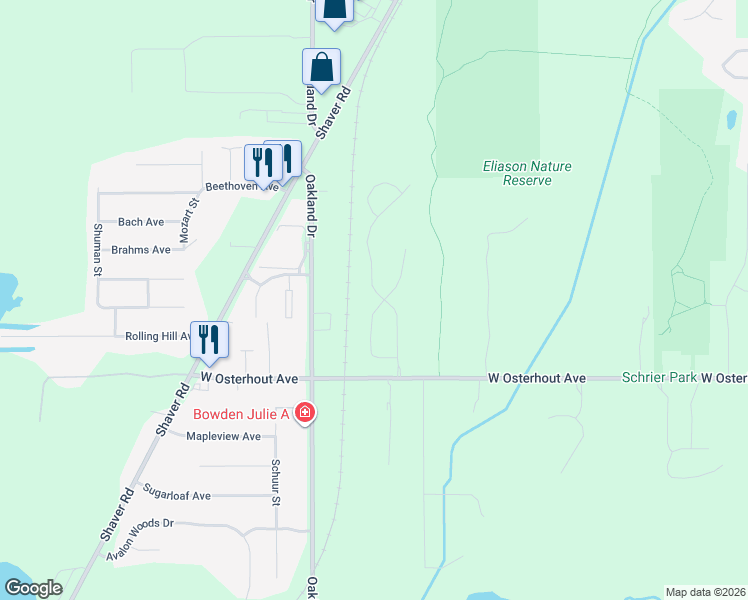 map of restaurants, bars, coffee shops, grocery stores, and more near 1800 West Osterhout Avenue in Portage