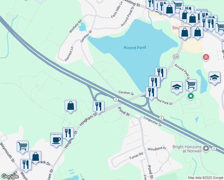 map of restaurants, bars, coffee shops, grocery stores, and more near in Rockland