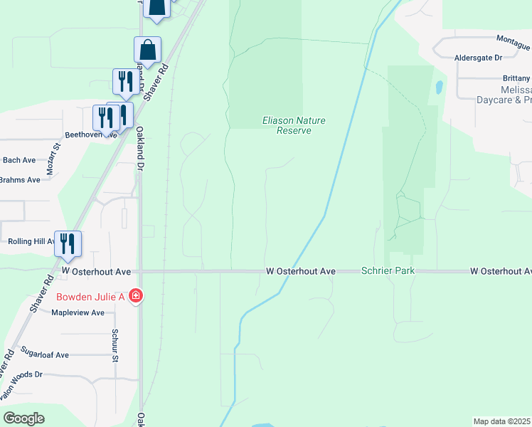 map of restaurants, bars, coffee shops, grocery stores, and more near 10220 Pennridge Drive in Portage