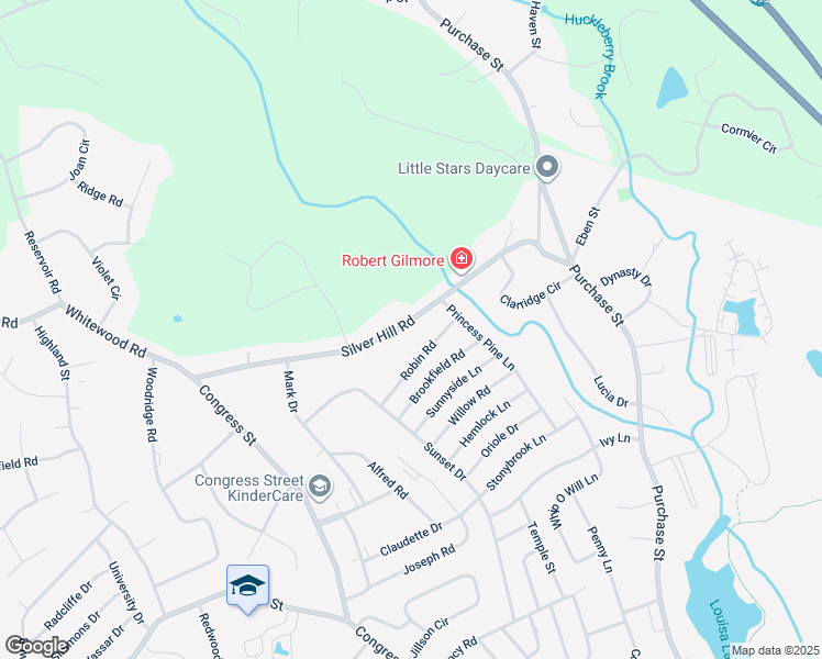 map of restaurants, bars, coffee shops, grocery stores, and more near 44 Silver Hill Road in Milford