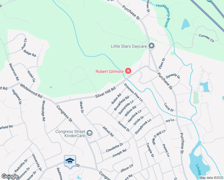 map of restaurants, bars, coffee shops, grocery stores, and more near 44 Silver Hill Road in Milford