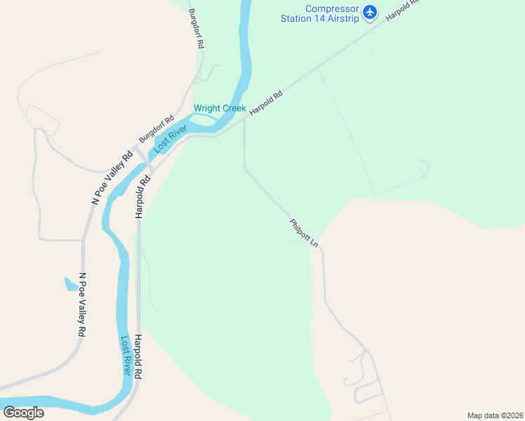 map of restaurants, bars, coffee shops, grocery stores, and more near 6320 Philpott Lane in Bonanza