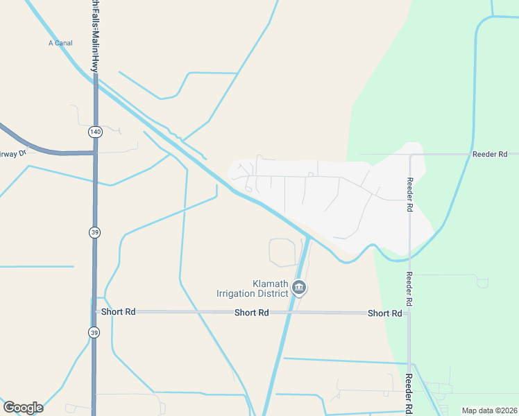 map of restaurants, bars, coffee shops, grocery stores, and more near in Klamath Falls
