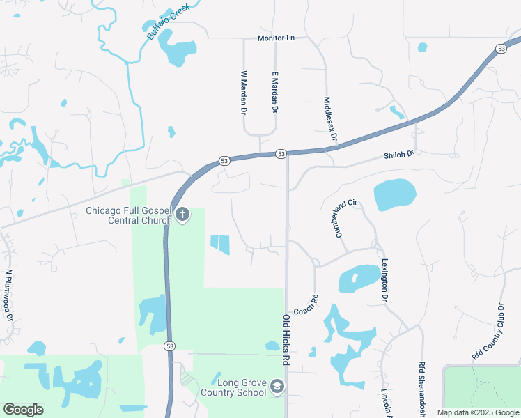 map of restaurants, bars, coffee shops, grocery stores, and more near 2304 Old Hicks Road in Palatine