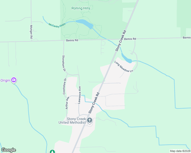 map of restaurants, bars, coffee shops, grocery stores, and more near 8322 Stony Creek Road in Ypsilanti