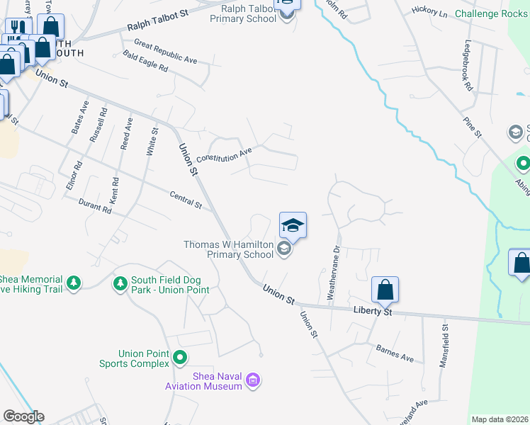 map of restaurants, bars, coffee shops, grocery stores, and more near 72 Lintric Drive in Weymouth