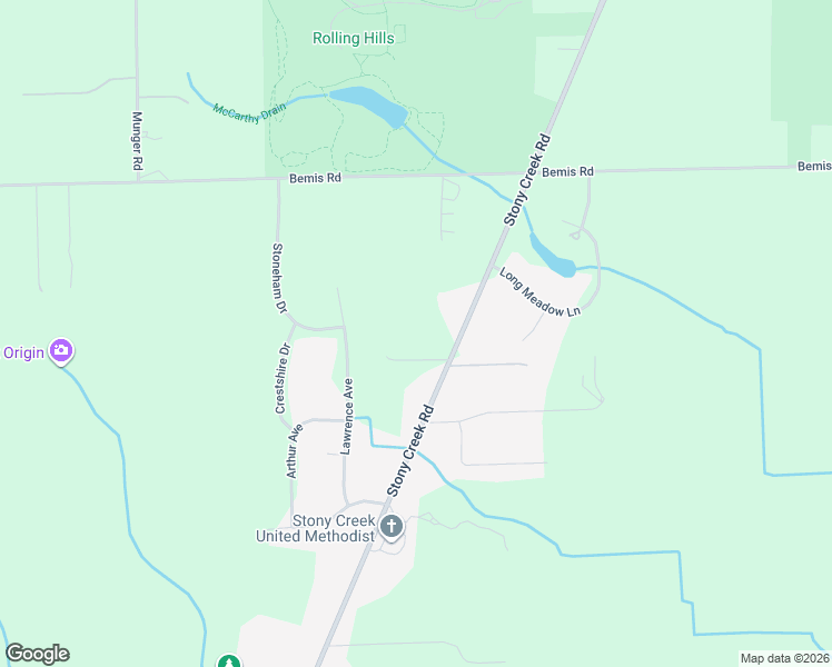 map of restaurants, bars, coffee shops, grocery stores, and more near 8322 Stony Creek Road in Ypsilanti