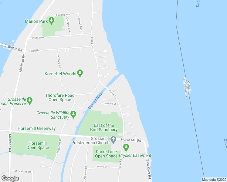 map of restaurants, bars, coffee shops, grocery stores, and more near 19598 Lighthouse Pointe in Grosse Ile Township