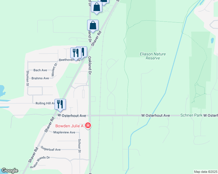 map of restaurants, bars, coffee shops, grocery stores, and more near 10257 Pennridge Drive in Portage