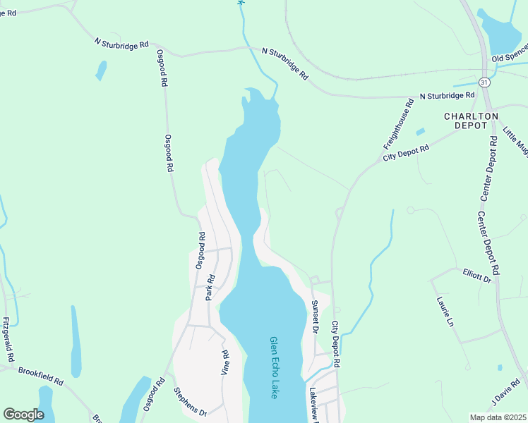 map of restaurants, bars, coffee shops, grocery stores, and more near 199 Sunset Drive in Charlton