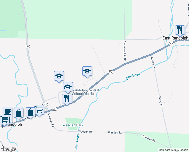 map of restaurants, bars, coffee shops, grocery stores, and more near 336 Main Street in Randolph