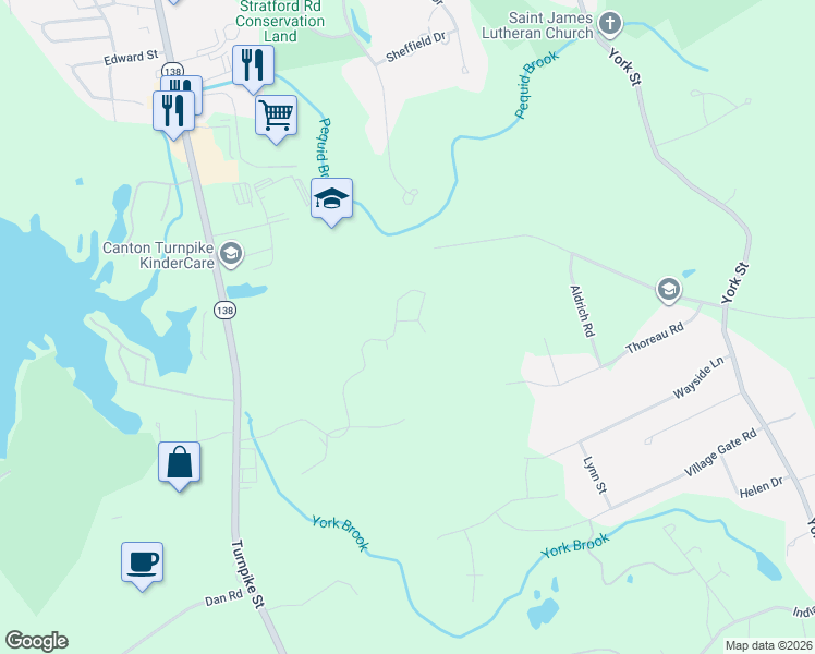 map of restaurants, bars, coffee shops, grocery stores, and more near 3 Spotted Turtle Path in Canton