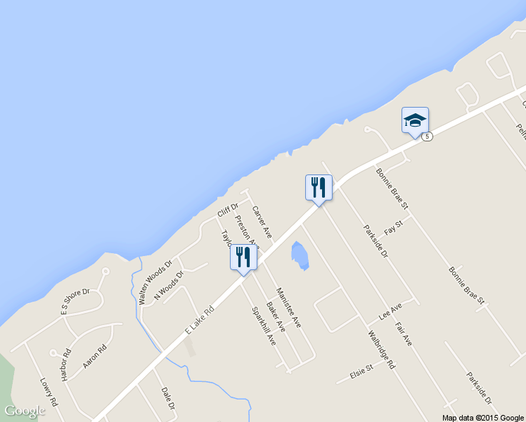 map of restaurants, bars, coffee shops, grocery stores, and more near 125 Carver Ave in Erie