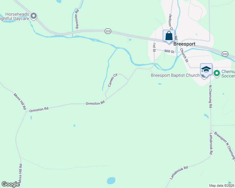 map of restaurants, bars, coffee shops, grocery stores, and more near 140 Ormiston Road in Breesport