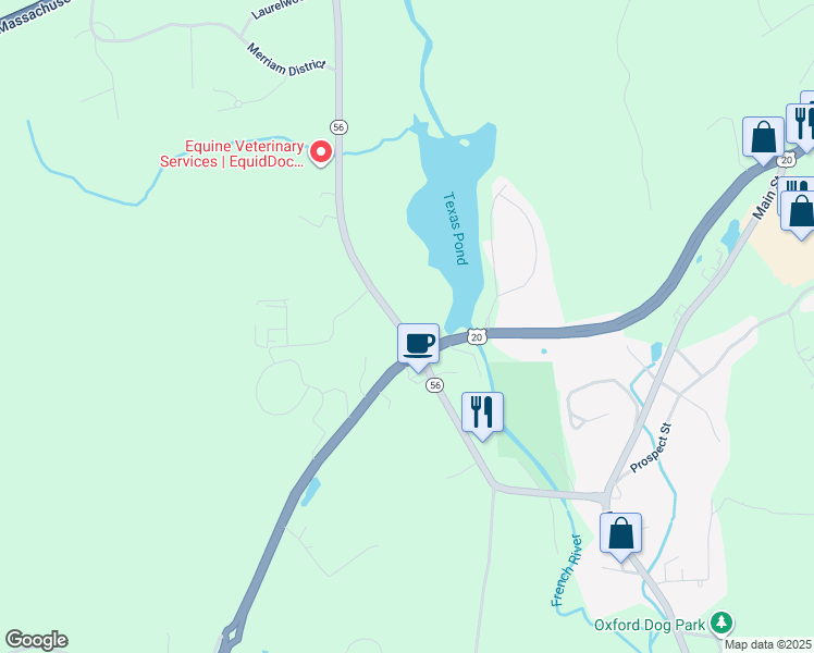 map of restaurants, bars, coffee shops, grocery stores, and more near 61 Leicester Street in Oxford