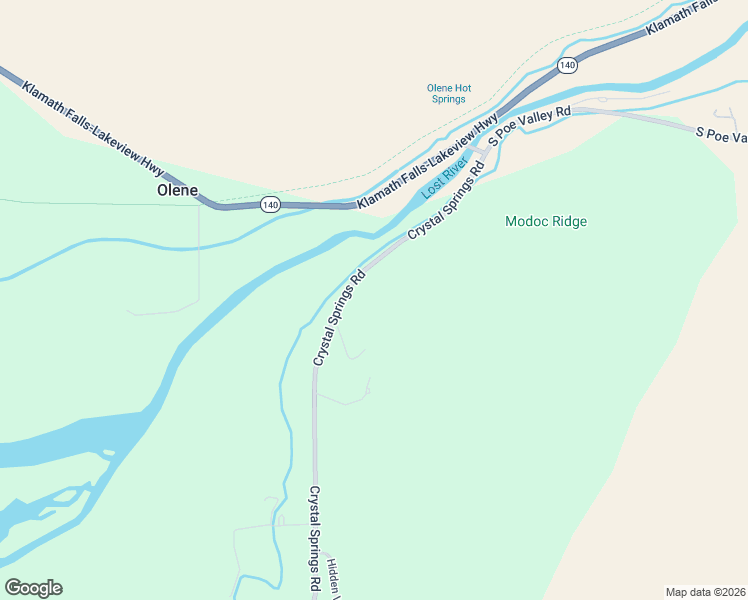 map of restaurants, bars, coffee shops, grocery stores, and more near 13370 Crystal Springs Road in Klamath Falls