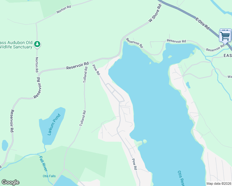 map of restaurants, bars, coffee shops, grocery stores, and more near 64 Pine Grove Ridge in Otis