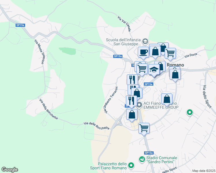 map of restaurants, bars, coffee shops, grocery stores, and more near 3 Via Giovanni Paolo II in Città metropolitana di Roma Capitale